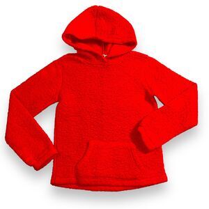 Fahrenheit Active Womens Fleece Sweatshirt Hoodie Red Stretch Lightweight Large